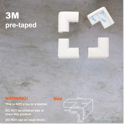 Roving Cove HeftyFit Corner Protector for Baby (8 Large Corners), Heavy-Duty Soft Rubber Foam Furniture Corner Bumper Guards, 3M Adhesive Pre-Taped, Oyster White (Off White)