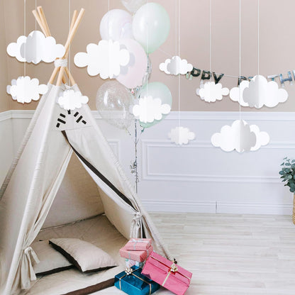 8 Pcs Hanging Clouds for Ceiling - Artificial Cloud Props for Art, Wedding, Bridal Shower, Bedroom