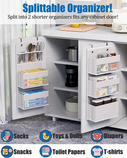 Closet Organizers and Storage, Over The Door Organizer, 6 Shelf Camper Storage, Behind The Door Storage Organizer, Wall Mount Back of Door Hanging Organizers-Beige