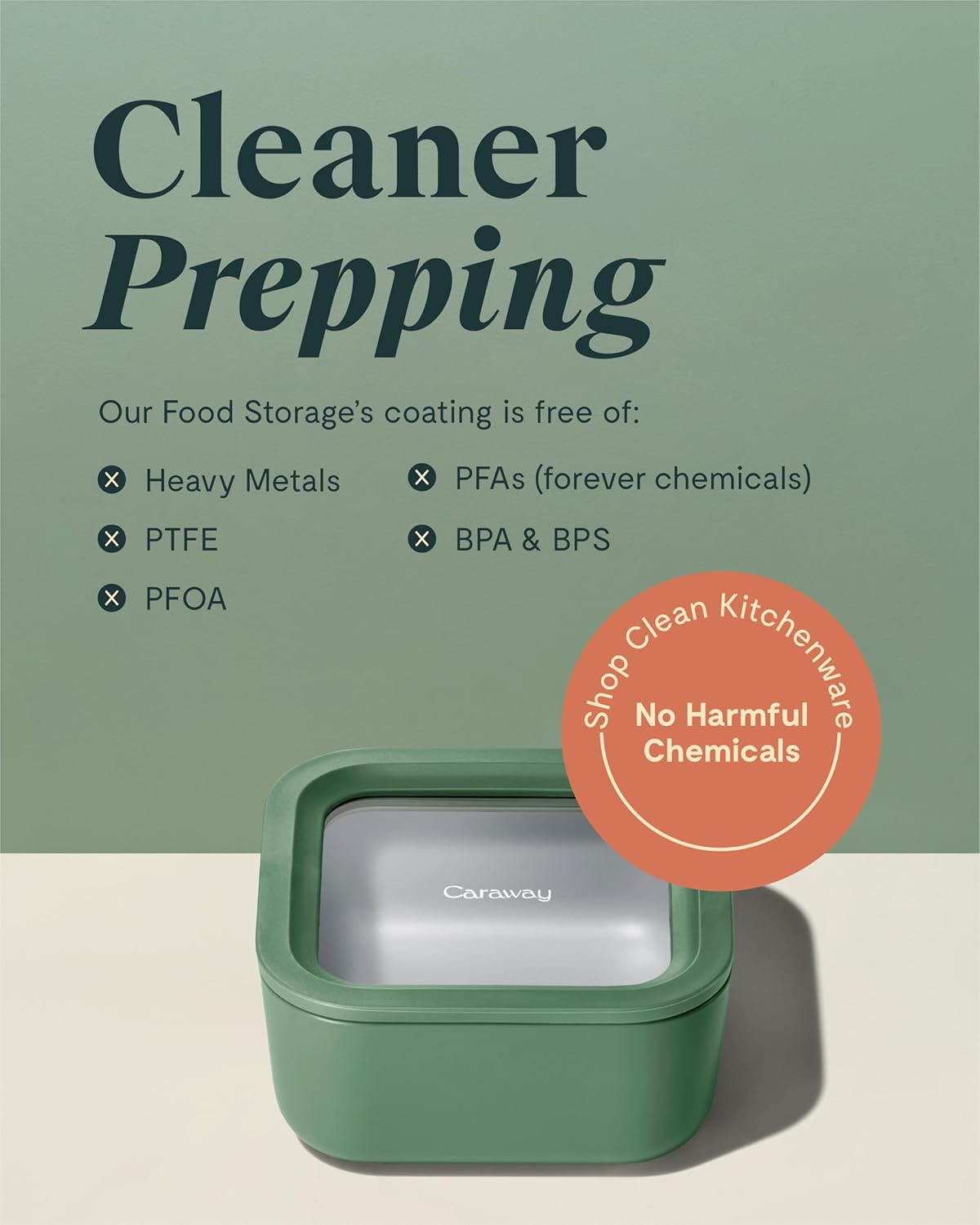 Caraway 2pc Glass Food Storage Set - 4.4 Cup Food Containers (2) - Ceramic Coated - Non Toxic, Non Stick Lunch with Lids - Dishwasher, Oven, & Microwave Safe - Perracotta