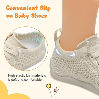 JIASUQI Baby Shoes for Toddler Boys Girls Sneakers Slip on Walking Shoes for Babies