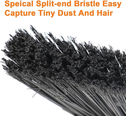 Outdoor Indoor Broom, Brooms for Sweeeping Indoor, Heavy-Duty Kitchen Broom with Long Pole, Angle Broom Orange for Garages Restaurant Courtyard Office Slidewalk Lobby Sweep Dust