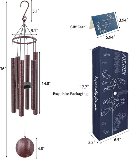ASTARIN Sympathy Memorial Wind Chimes - Large Deep Tone Outdoor in Memory of Loved Ones - 36 Inch
