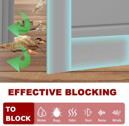 Weather Stripping Self Adhesive Door Draft Stopper Flexible Shower Door Bottom Seal Silicone Seal Strip for Sliding Glass Windows Side Gaps (Gray, 2 Inch Wide x 20 Feet Long)