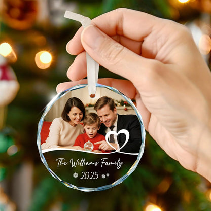 Personalized Family Ornament 2025, Photo Ornaments for Tree Decorations, Wedding Gifts for Couples, Customized Gifts for Mom, Dad