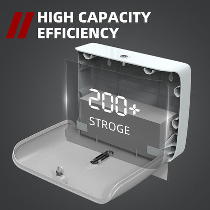 Paper Towel Dispenser Wall Mount Commercial & Home Use ABS Matte Silver Gray with Window Holds 200 C/Z/Multi-Fold Towels Includes Hardware & Key Bathroom Paper Towel Holder