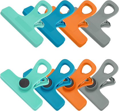 TACGEA Chip Clips, Magnetic Bag Clips with Air Tight Seal for Food Storage, 8 Pieces, Multicolor