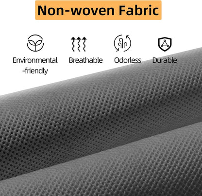 2 Packs Hanging Closet Organizer Stroage, 3-Shelf Hanging Shelves with Bamboo Inserts & Side Pocket, Grey