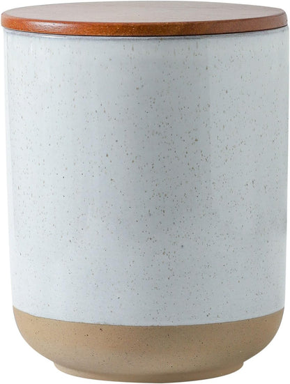 Hasense Ceramic Canister with Airtight Lid for Kitchen Counter, 80 Ounce Large Ceramic Food Storage Jar with Seal Ring for Serving Flour, Grain, Cereal, Pasta, Coffee, Sugar and Tea, Greyish White