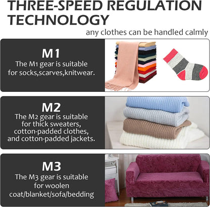 iRUNTEK Rechargeable Fabric Shaver, Electric Commercial Lint Remover with LED Display & Big Trash Box, 3-Speeds for Removing Fuzz and Pill from Clothes, Furniture, Sweater, Couch and Blanket, Silver