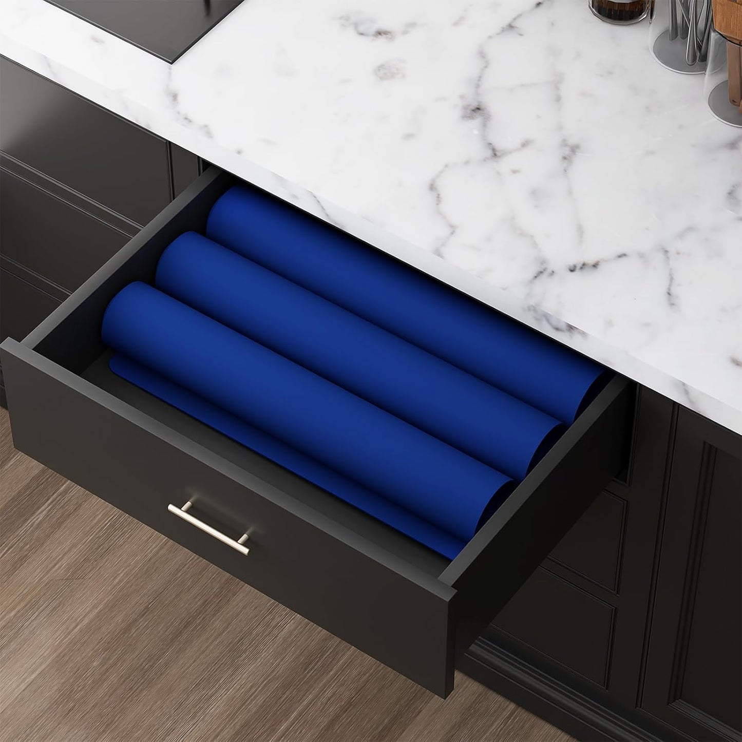 Quality Silicone Table Mat 47x24 Inch - High Heat Resistant (Lab Tested 482°F), Non-Slip Oil-Resistant Surface for Baking & DIY | Waterproof & Easy Clean (Blue)