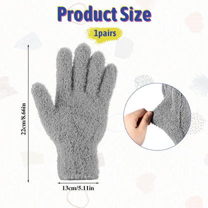 Microfiber Gloves Reusable Microfiber Dusting Gloves Washable Plant Gloves Microfiber Cleaning Gloves Plant Dusting Gloves Cloth for House Kitchen Plants Cleaning Car Blinds Lamps, Grey