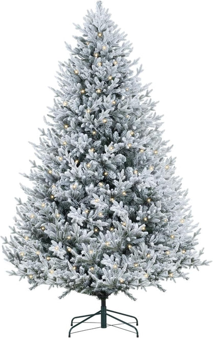Ginebra Snow Flocked Prelit Christmas Tree 7.5ft/Snow Flocked