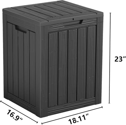 28 Gallon Double-Wall Resin Deck Box - Lockable Waterproof Outdoor Storage Box, 151lbs Capacity & Doubles as Seating for Patio Furniture - Garden Tools, Pool Accessories (Black)
