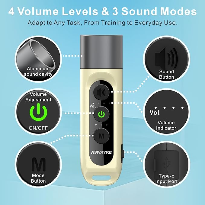 Electronic Whistle Highest IPX5 Maximum Sound 125db Battery 1000mAh Blue for Coaches Teacher, Sports Whistle