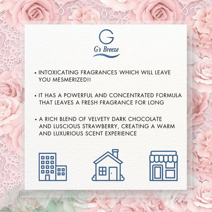G's Breeze Rose Diffuser Oil Refill - Enchanting Aroma of Blooming Roses – Create a Romantic, Luxurious Atmosphere – Ideal for Home & Office – Long-Lasting Floral Fragrance - 60 ML