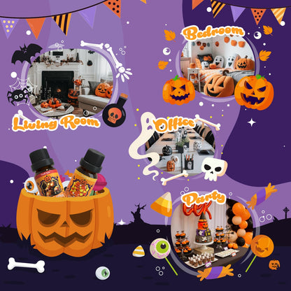 Halloween Fragrance Oils Set, Essential Oil for Diffuser, Diffuser Oil, Use for Soap Candle Making,Caramel Apples, Pumpkin Pie, Candy Corn, Halloween Cookies, Popcorn Balls, Snickers Bars