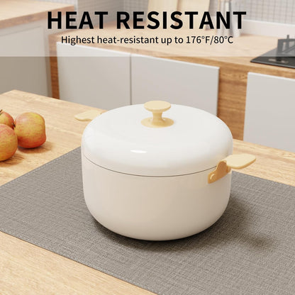 Cloth Placemats, Set of 4 Heat-Resistant Cotton Linen Blend Double Layered Machine Washable Place Mats, Wrinkle Free Thick Fabric Dining Table Mats for Indoors & Outdoors (Dark Grey, 4)