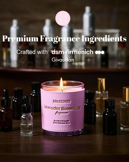M&SENSE Tobacco Leather Berries Scented Candles, Heavy Scented Candles,Vegan Soy Wax,10oz 42-Hour Long Burning Time,Relax Home Fragrance, Cozy Romance Fancy Gifts for Man Dad in Living Rooms Bedroom