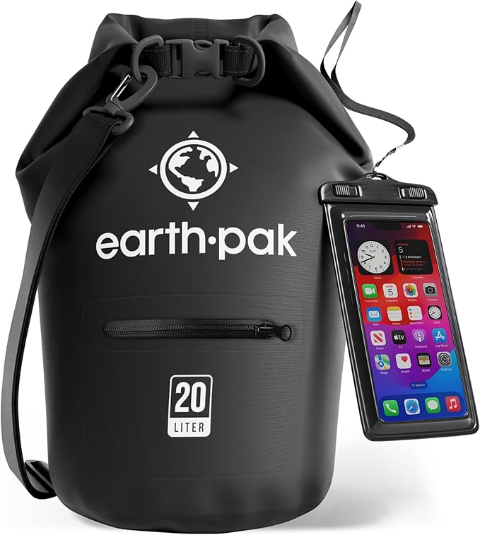 Earth Pak Waterproof Dry Bag with Zippered Pocket - Waterproof Dry Bag Backpack Keeps Gear Dry