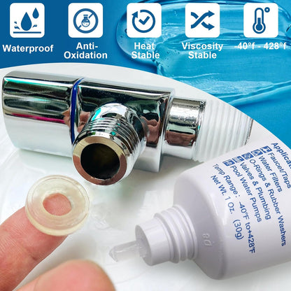 Faucet O-Rings Grease Silicone Lubricant Pool Lube Tube for O Ring Rubber Washers Water Filter Pump Gaskets Cartridges Valves Pressure Plugs Seals,1 oz 1-Pack