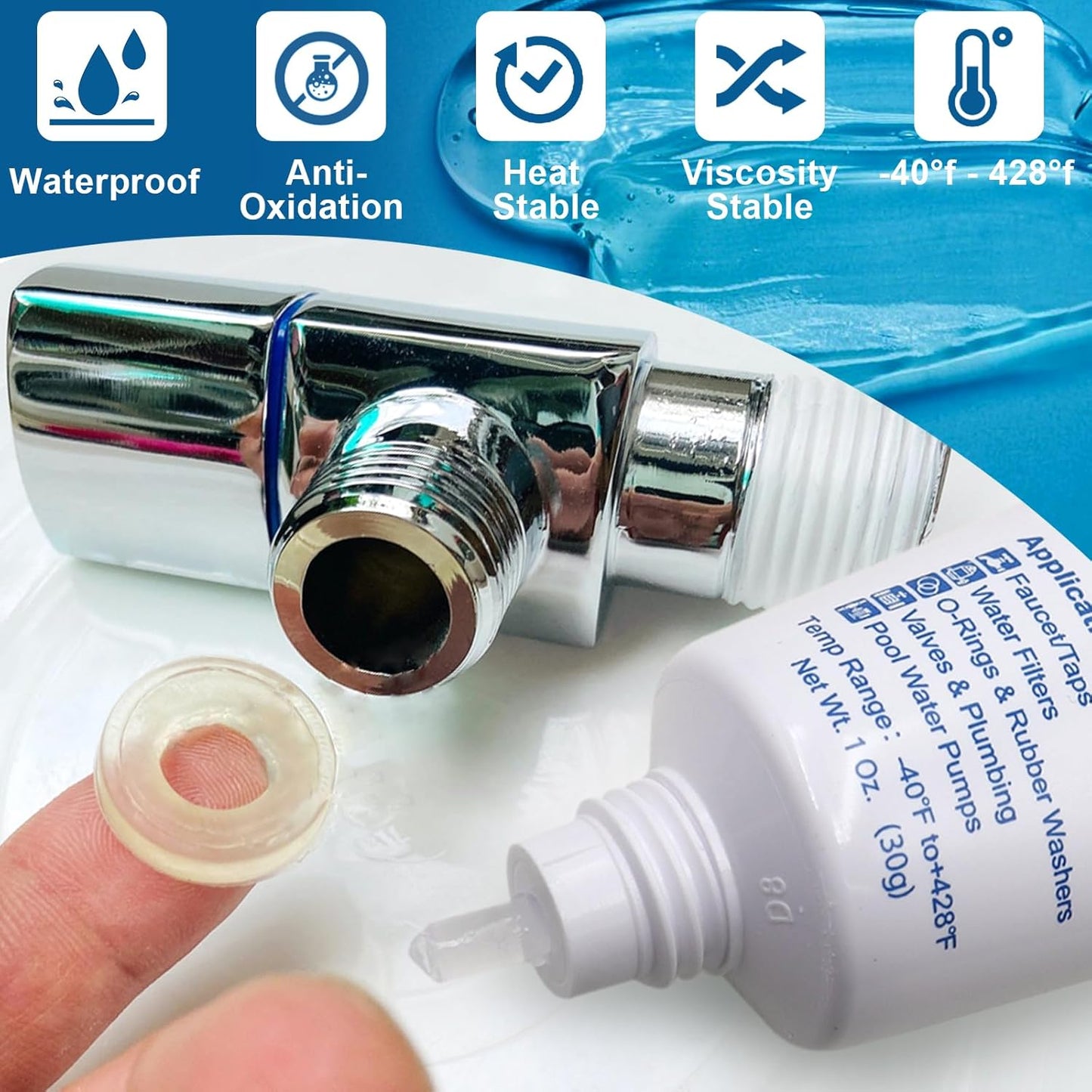 Plumbers O Rings Silicon Grease Tube for Pool Lube Pumps & Filters Rubber Seals Faucet Valve Silicone Grease Lubricant Spa O Ring Lubricant,1 oz 3-Pack