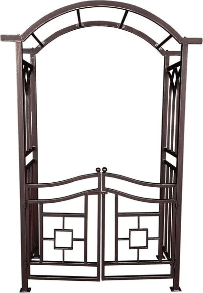 Bronze Aluminum Garden Arbor Arch with Gate