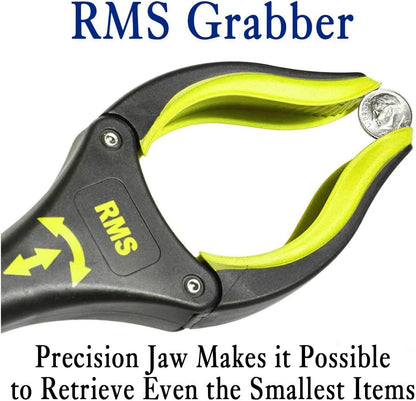 RMS 2-Pack 32 Inch Extra Long Grabber Reacher with Rotating Jaw - Mobility Aid Reaching Assist Tool (Yellow)