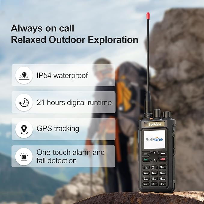 Dual Band Digital Ham Radio – 4000 Channels, GPS/APRS, NOAA Weather Alert, IP54, Bluetooth 5.5, 21H Battery for Outdoor, Hiking & Emergency