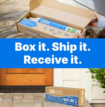 Soda Sense 60L CO2 Exchange Canister - 4 Pack, Threaded Style - Compatible with All 'Screw-In' Soda/Sparkling Water Makers, Including SodaStream BLUE Cylinder Models, Ninja Thirsti, Philips & More