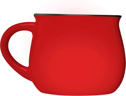 DISCOUNT PROMOS Glazed Campfire Coffee Mugs 12 oz. Set of 10, Bulk Pack - Perfect for Coffee, Tea, Espresso, Hot Cocoa, Other Beverages - Red
