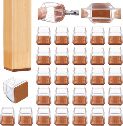 36 Pcs Square Chair Leg Floor Protectors, Felt Furniture Pads for Hardwood Floors, Chair Leg Protectors for Hardwood Floors, Floor Protectors for Chairs, No Scratches and Reduce Noise - Small Size