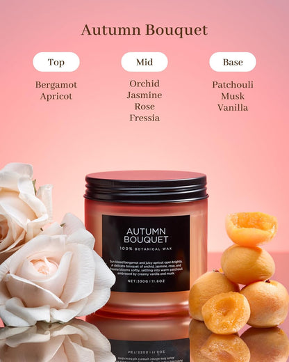 M&SENSE Fall Candle Autumn Wreath Scented, Large 11.6oz Natural Soy Wax 70 Hours Burn Time Clean Non Toxic Candle Classic 2 Wicks Gifts