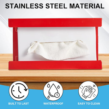 Lounsweer 2 Pcs Magnetic Glove Dispenser Holders Wall Mount Boxes of Gloves Commercial Quality Towels Wipes Paper Tissue Box Holder Kitchen Fridge Office Workshops Garage Tool Hospital(Red)