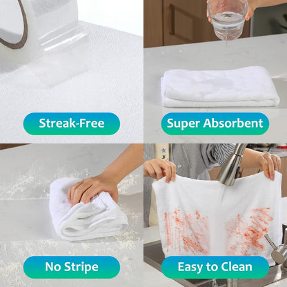 Newwiee 6 Pcs Extra Large Microfiber Cleaning Cloth 30" x 20" Washable Reusable Microfiber Towel Streak Free Lint Free Cloth for Cleaning Home Glass Office Window Bathrooms (White)