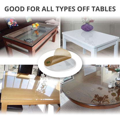 X-Protector Glass Table Top Bumpers - 20 PCS 1.2"- Self-Adhesive Glass Table Top Anti Slip Pads - Clear Rubber Glass Table Top Grippers - Glass Table Protector to Keep Glass Table Top from Sliding!