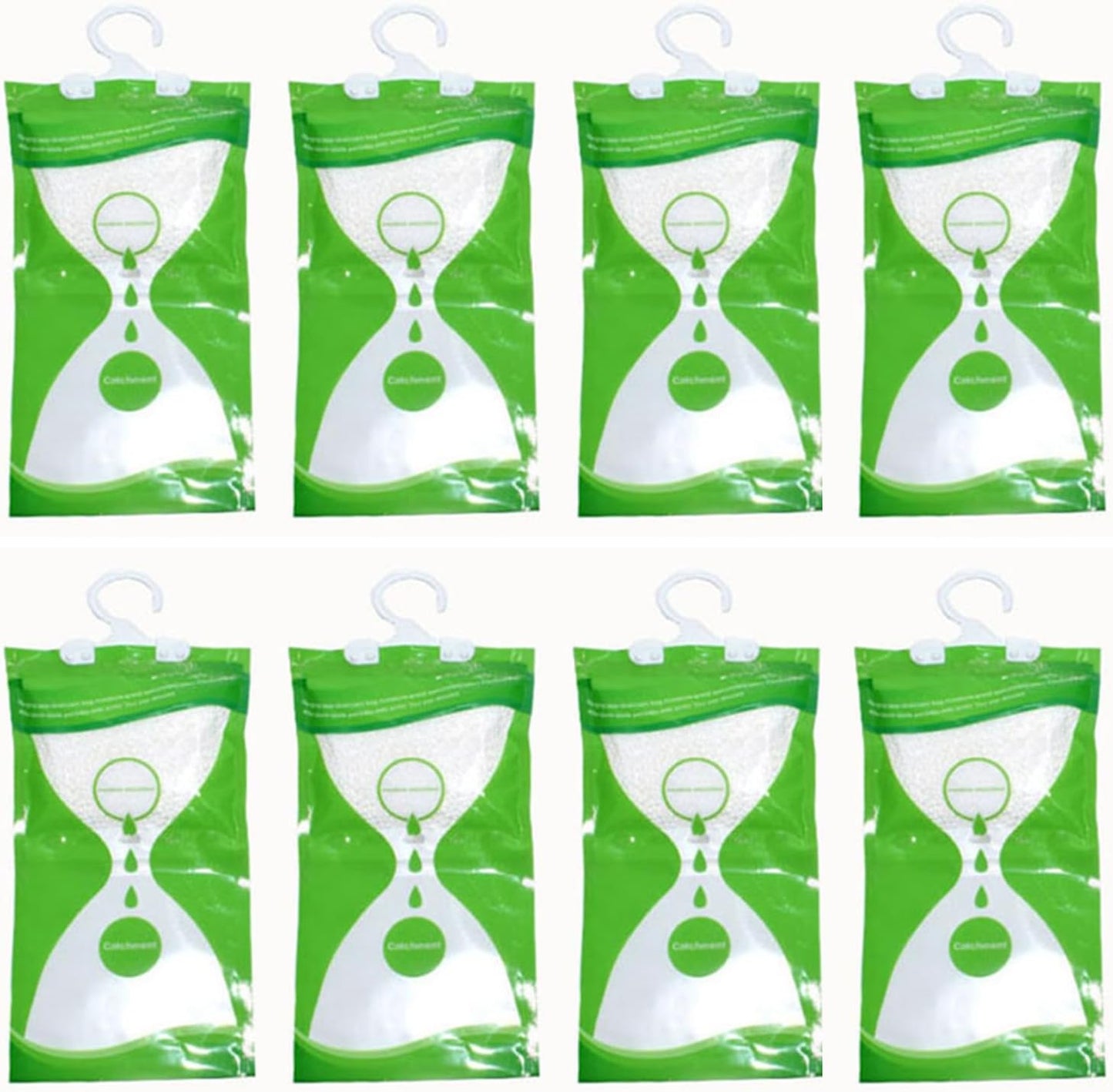 AOPANDA Moisture Absorbers Packets, 8 Pack - Eliminates Musty Odors for Fresher, Cleaner Air, Humidity Packs, Dessicant Packets, Hanging Closet Dehumidifier Bags（green）