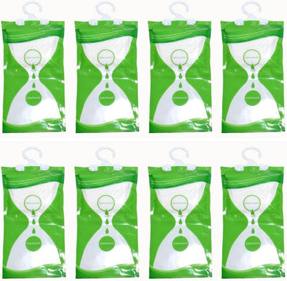 AOPANDA Moisture Absorbers Packets, 8 Pack - Eliminates Musty Odors for Fresher, Cleaner Air, Humidity Packs, Dessicant Packets, Hanging Closet Dehumidifier Bags（green）