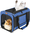 Pet Carrier Large Cats 20 lbs Top Load/Soft Sided Small Dog Travel Carriers/Collapsible Carrier Bag for Medium Cat Puppy/Sturdy Transport Carriers Long Trips/Medium Cats 15 pounds Blue