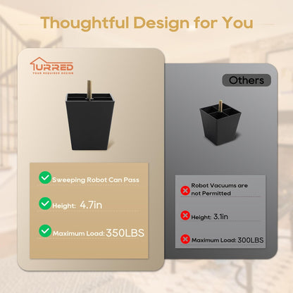 URRED Modular Sectional Sofa Comfy Cloud Couch, Modern Chenille Sofa Sleeper Deep Seat Couches with Ottoman/Pillows for Living Room (Black, 82.6''- 2 Ottomans)