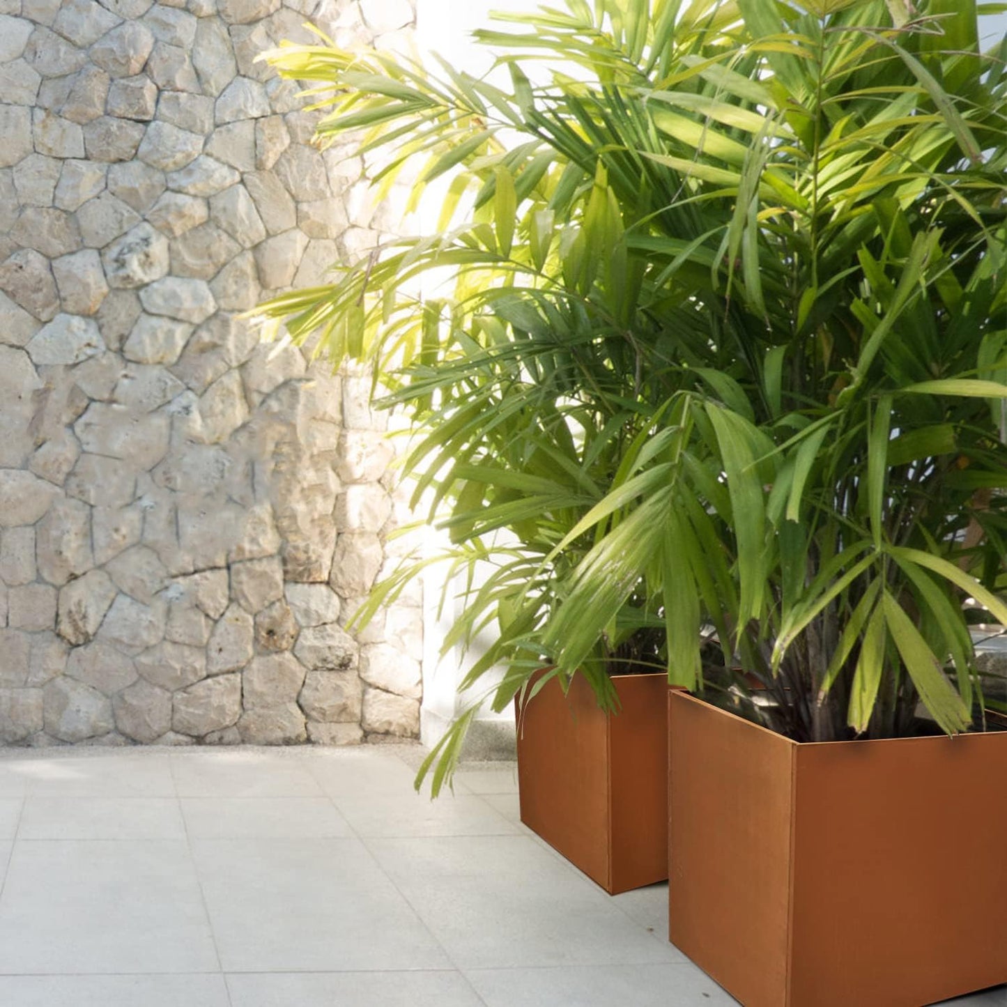 Corten Steel Planter Box Large Outdoor Planter Square Cube Planters Rustic Metal Garden Flower Pot 24 Inch Durable Antique Detached for Commercial Residential Patio Deck and Yard