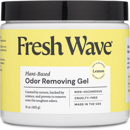 Fresh Wave Lemon Odor Removing Gel, 15 oz. | Odor Absorbers for Home | Safer Odor Relief | Natural Plant-Based Odor Eliminator | Every 15 oz. lasts 30-60 Days | For Cooking, Trash & Pets