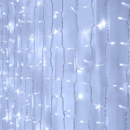 Curtain String Lights, Window Fairy LED Icicle Xmas Lights for Wedding Party Garden Room Outdoor Indoor Wall Decorations(Cool White)