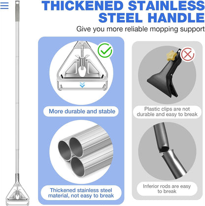 Commercial Mop Handle Heavy Duty,Industrial Metal Mop Stick Replacement for Home, Garage, Office, Workshop,Warehouse Floor Cleaning
