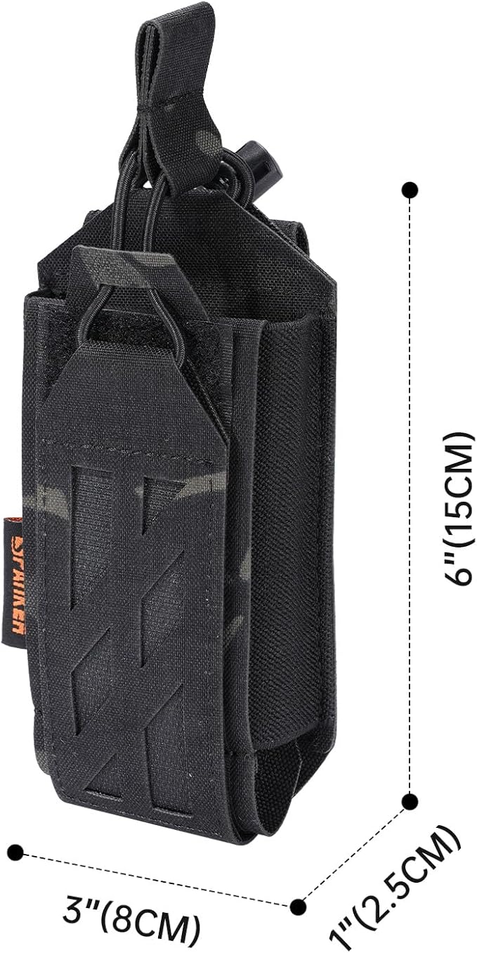 EXCELLENT ELITE SPANKER Tactical Universal Radio Holster Holder Molle Radio Pouch Adjustable for Duty Belt,Vest for Two Ways Walkie Talkie