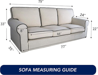 PureFit Reversible Quilted Sofa Cover, Water Resistant Slipcover Furniture Protector, Washable Couch Cover with Non Slip and Elastic Straps for Kids, Dogs, Pets (Sofa, Dark Gray/Beige)