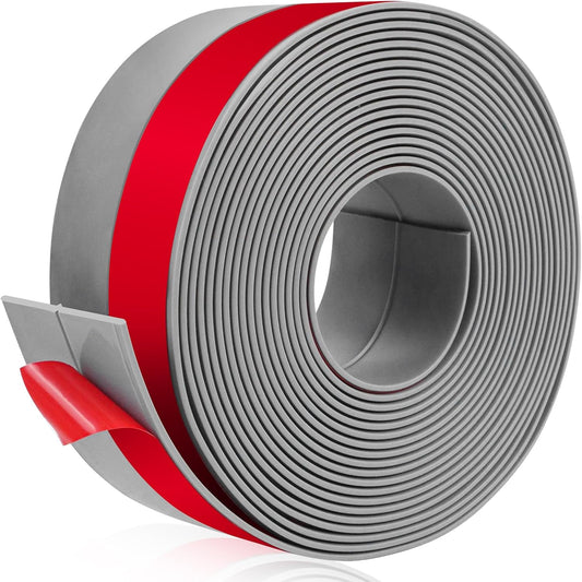 Weather Stripping Self Adhesive Door Draft Stopper Flexible Shower Door Bottom Seal Silicone Seal Strip for Sliding Glass Windows Side Gaps (Gray, 2 Inch Wide x 20 Feet Long)