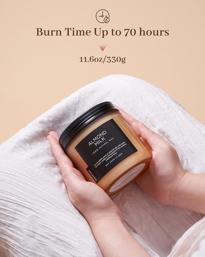 M&SENSE Creamy Vanilla Scented Candle, 11.6oz Clean Non Toxic Home Sweet Scent 70 Hours Burn Time Fragrance Candle for Women Teacher Friends, 2 Wick Natural Soy Wax for Home Decor