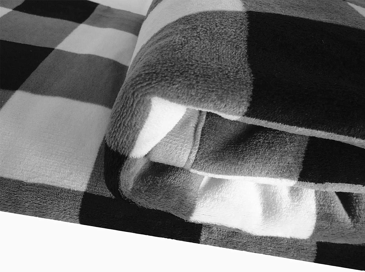 UKELER Buffalo Check/Plaid Throw Blanket 60''×50'' for Couch- Ultra Soft Plush Flannel Fleece Sherpa Throw Bed Throws for Kids and Adult