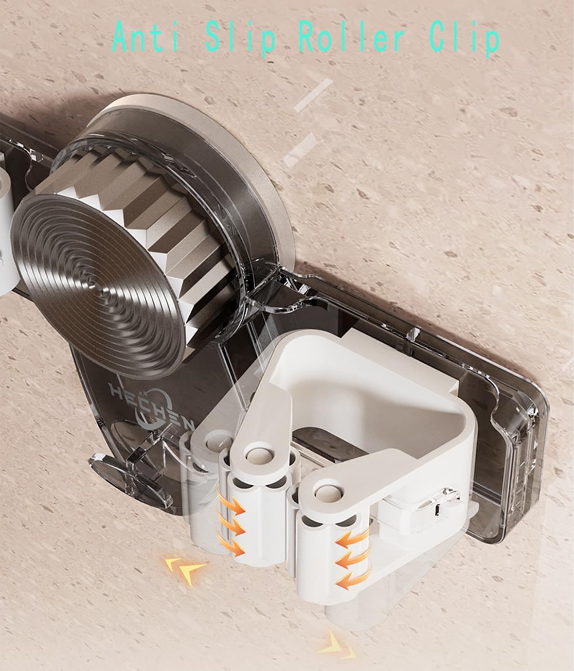 Mop and Broom Holder Wall Mount, No Punching Required Broom and Mop Organizer Wall Hanging with Hooks for Bathroom, Laundry Room, Garage, Kitchen,Garden Tool Organizer Storage (1pcs Transparent)